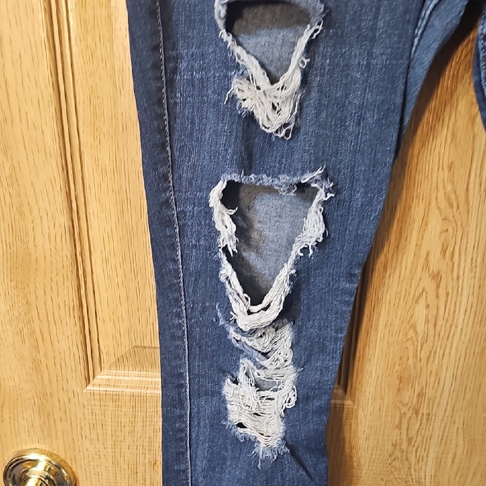 Hollister Dark Blue Distressed Skinny Jeans - Picture 7 of 10
